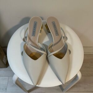 Charles & Keith Off-White Pointed Mules